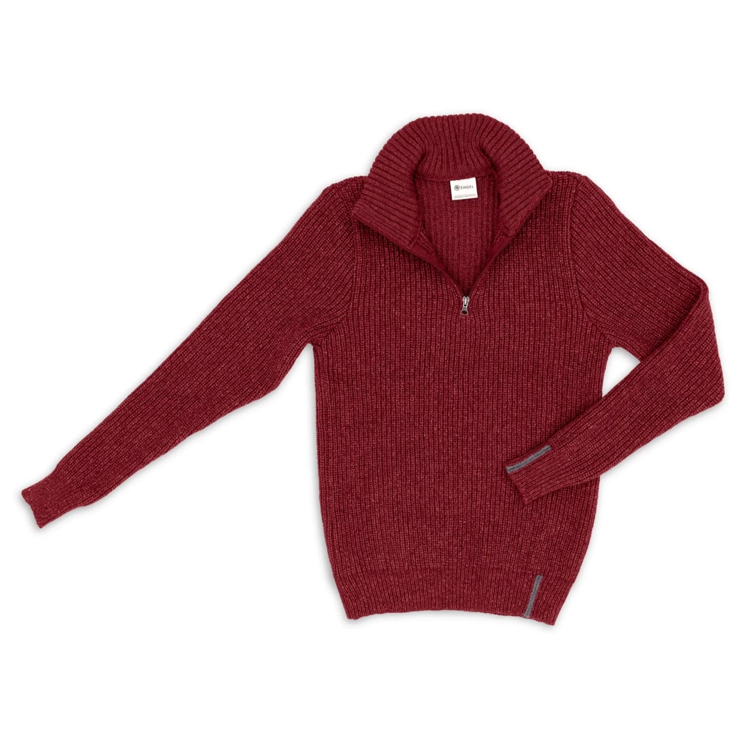 Дамски вълнен пуловер Engel Women's Troyer Wool jumper - Abendrot