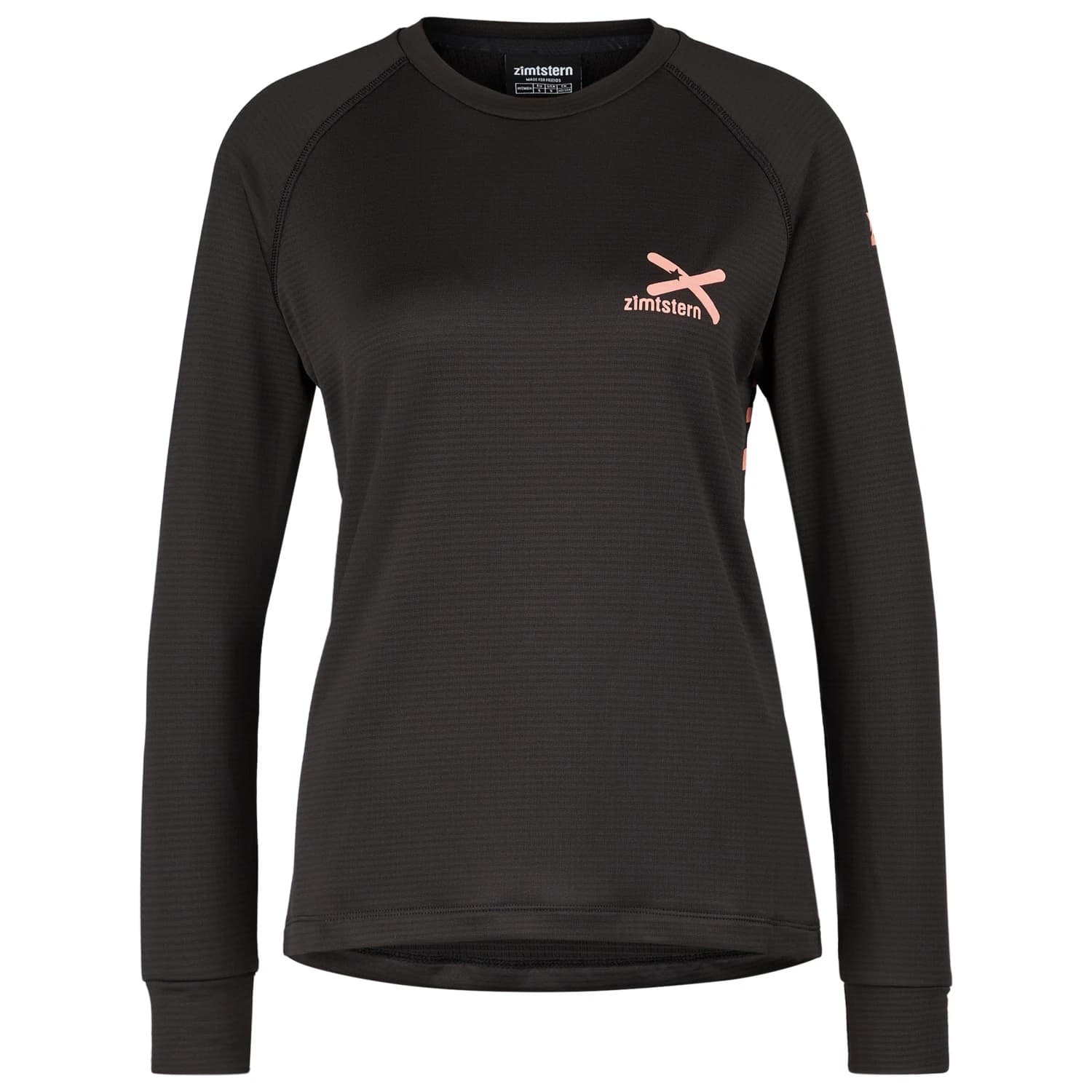 Дамска фланелка с дълъг ръкав за колоездене Zimtstern Women's Crewz Shirt L/S Fleece jumper - Pirate Black