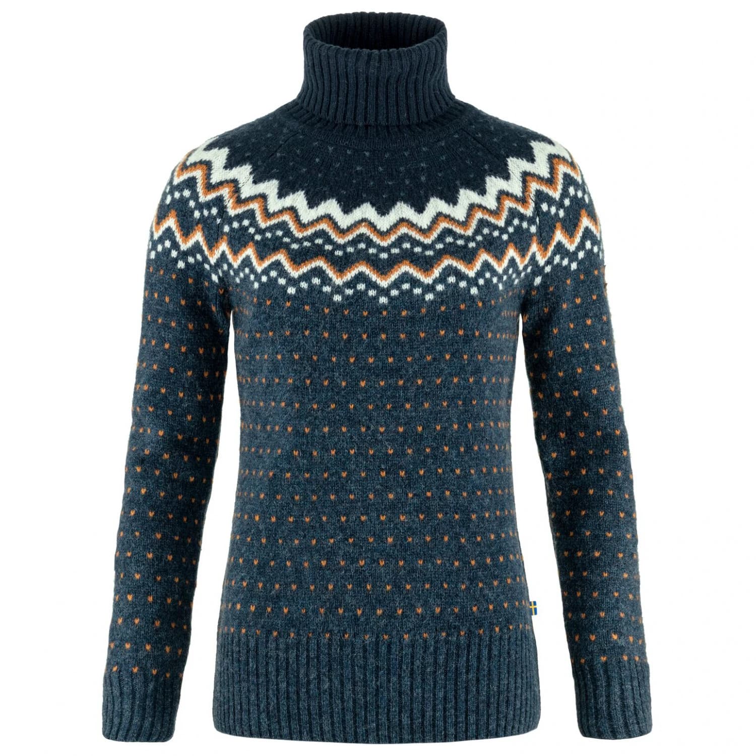 Дамски вълнен пуловер Fjällräven Women's Övik Knit Roller Neck Wool jumper - Navy / Dark Navy