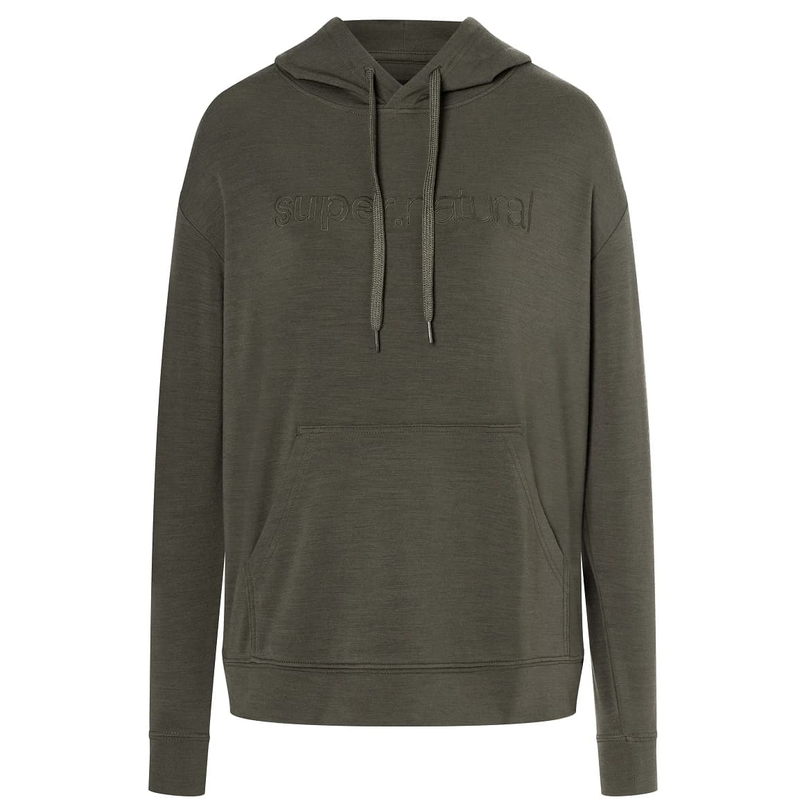Дамски вълнен пуловер super.natural Women's Favourite Hoodie - Black Ink