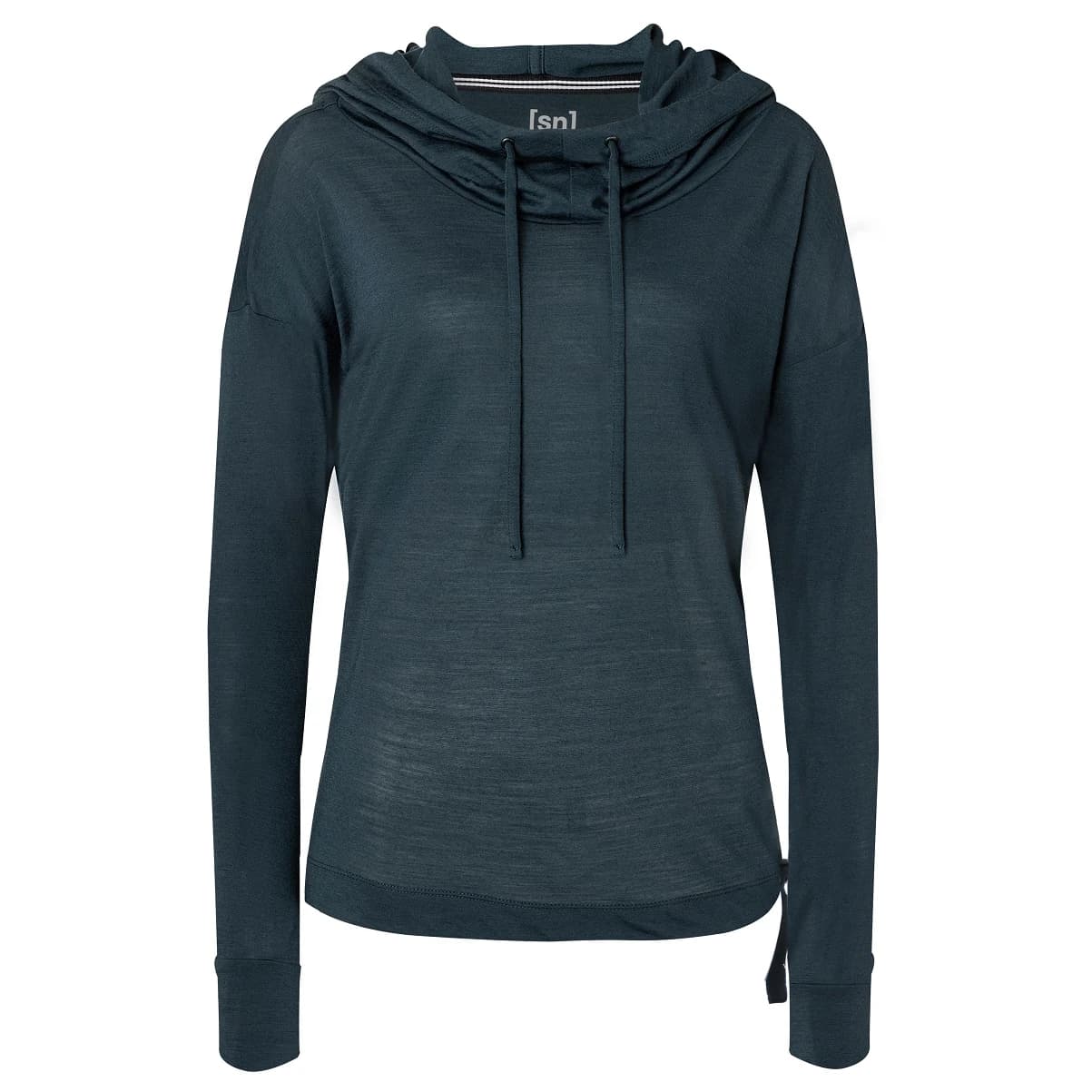 Дамски вълнен пуловер super.natural Women's Funnel Hoodie - Blueberry
