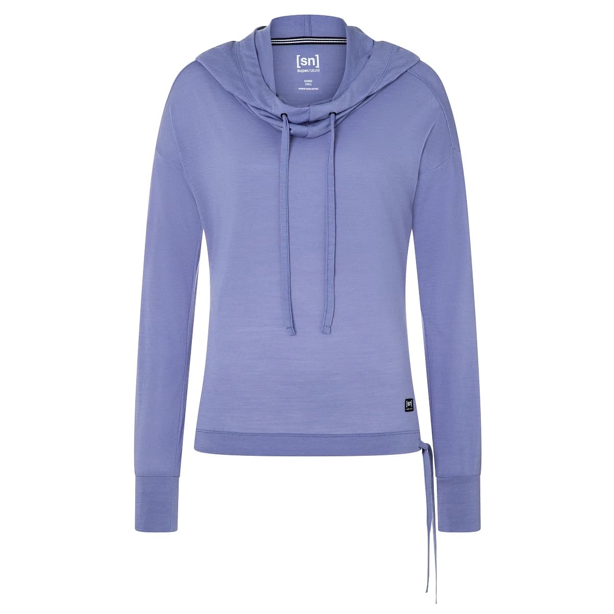 Вълнен пуловер super.natural Women's Funnel Hoodie - Blue Violet