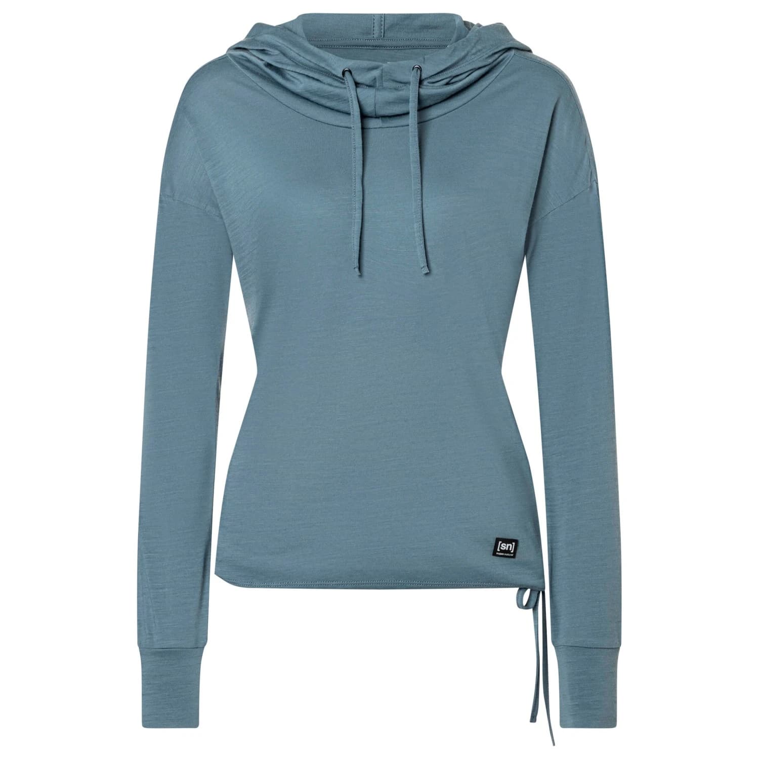 Дамски вълнен пуловер super.natural Women's Funnel Hoodie - Stormy Weather