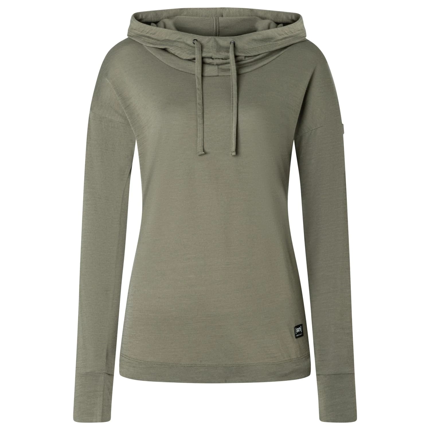 Вълнен пуловер super.natural Women's Funnel Hoodie - Tea Leaf