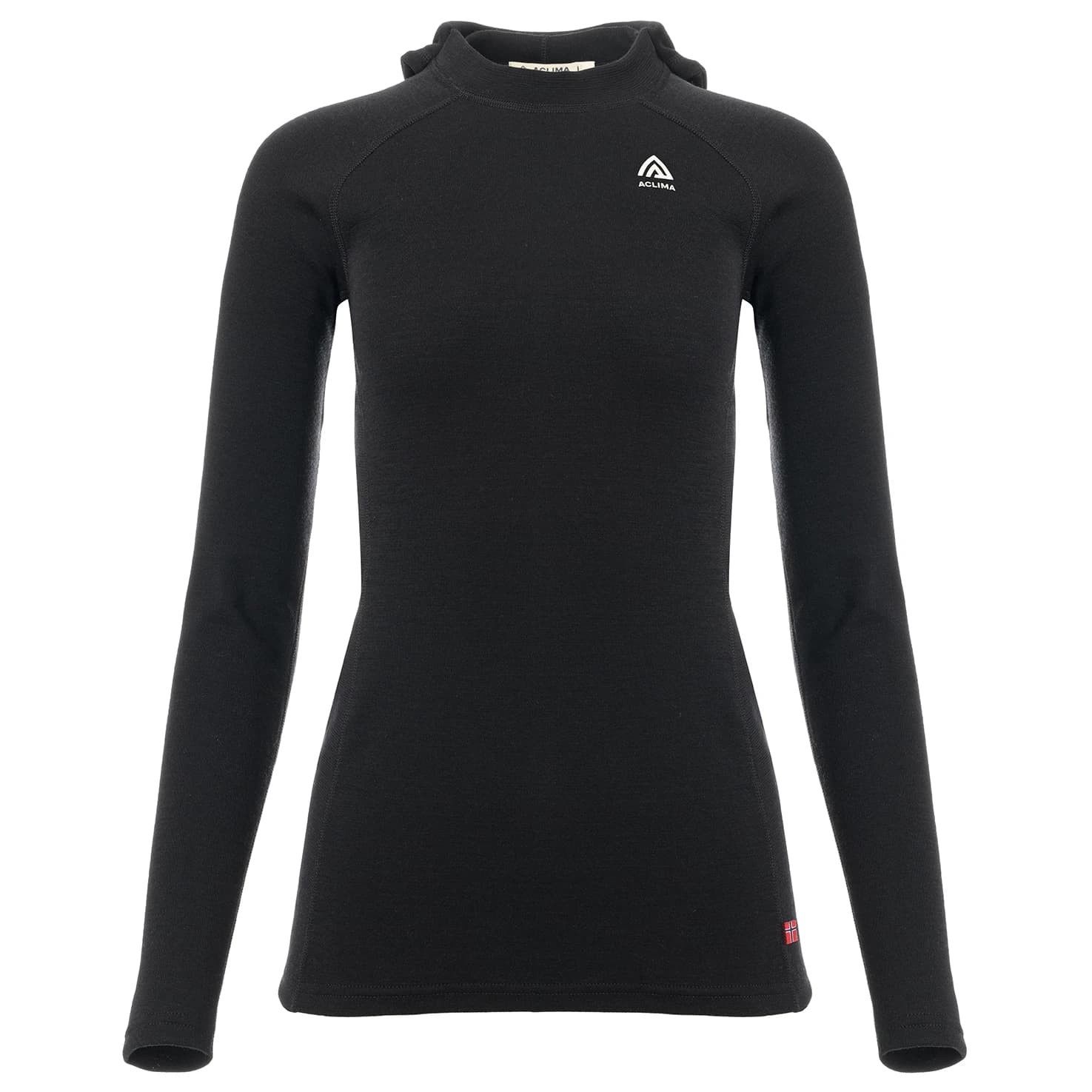 Дамски вълнен пуловер Aclima Women's Warmwool Hoodsweater V2 Merino hoodie - Jet Black