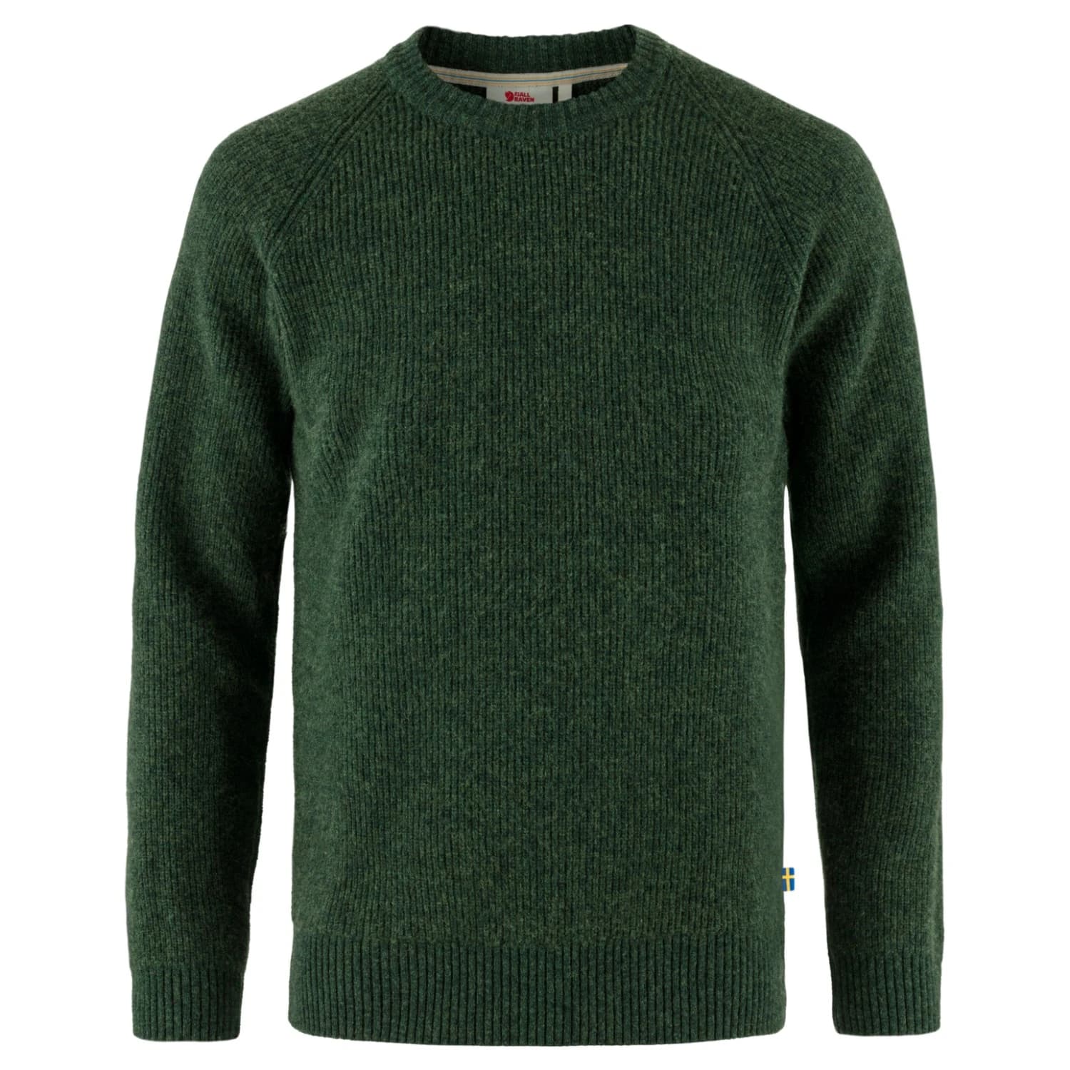 Мъжки вълнен пуловер Fjällräven Övik Rib Sweater Wool jumper - Deep Forest