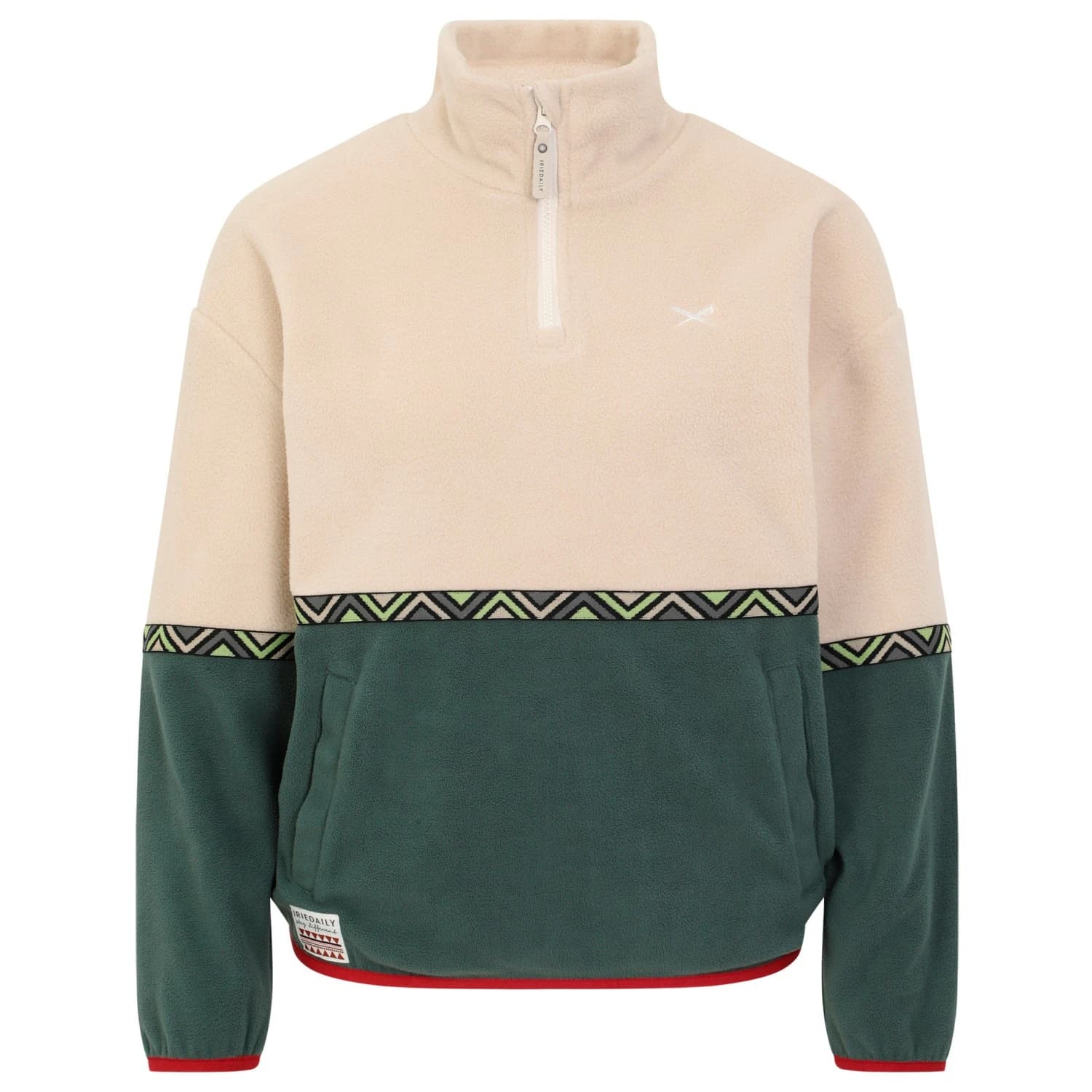 Дамски поларен пуловер Iriedaily Women's Holina Fleece Troyer Fleece jumper - Jungle Green