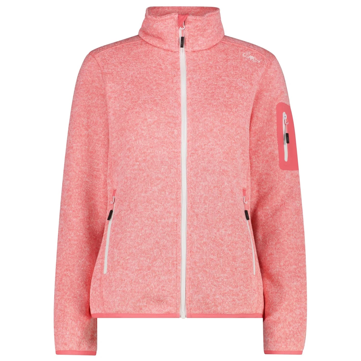 Дамско поларено яке CMP Women's Jacket Jacquard Knitted Fleece jacket - Coral / Bianco