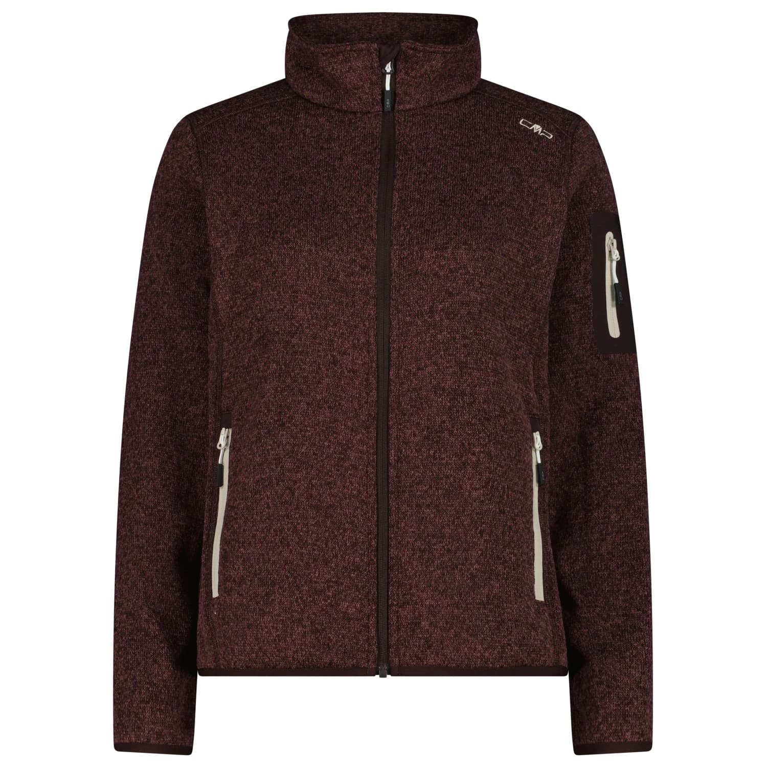 Поларено яке CMP Women's Jacket Jacquard Knitted Fleece jacket - Black Berry / Lighter