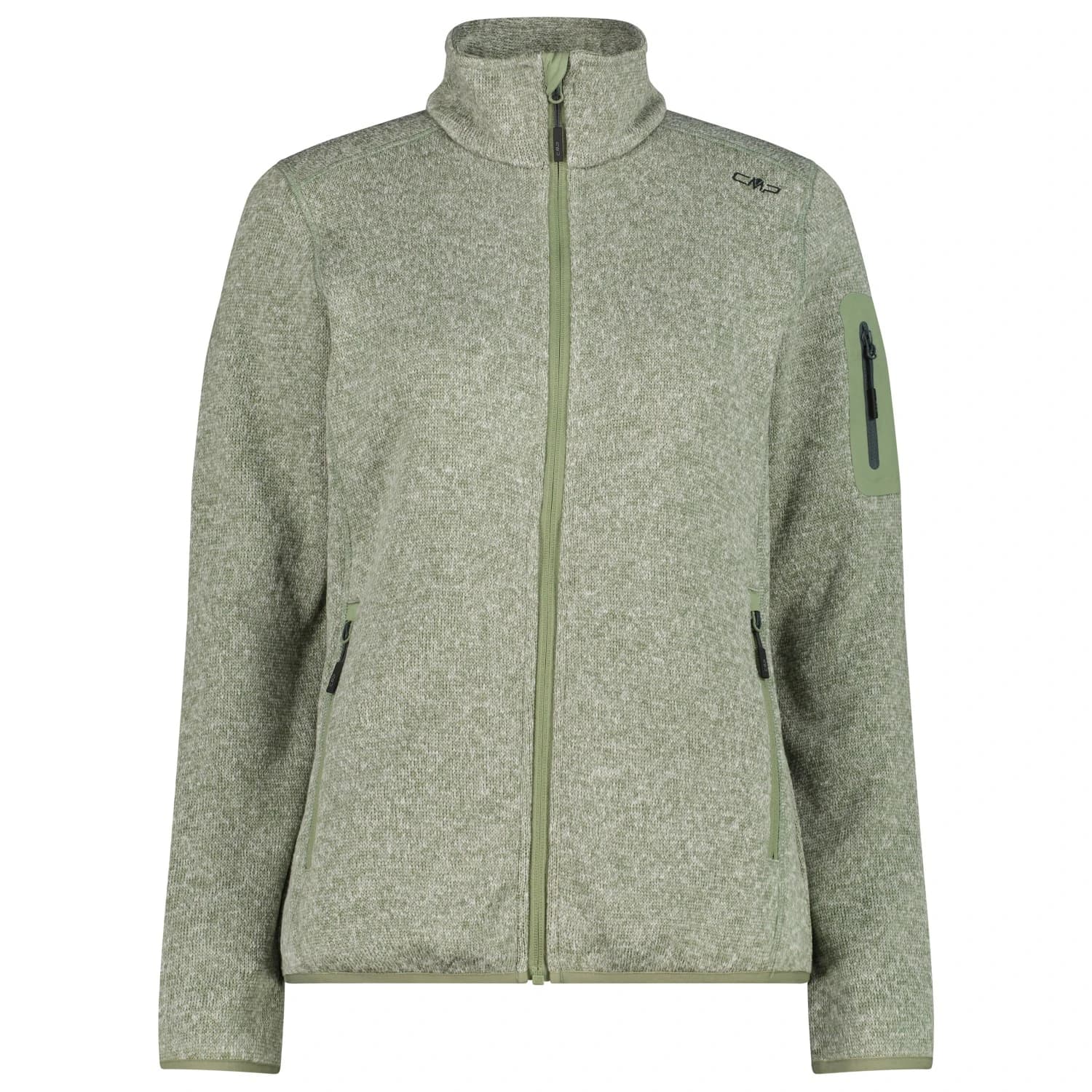 Дамско поларено яке CMP Women's Jacket Jacquard Knitted Fleece jacket - Green Tea / B.Co Gesso
