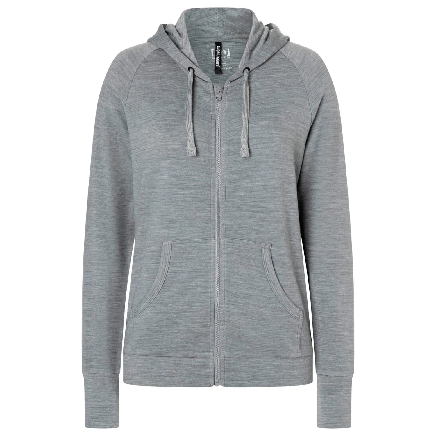 Дамско вълнено яке super.natural Women's Everyday Zip Hoodie - Cashmere Grey Melange