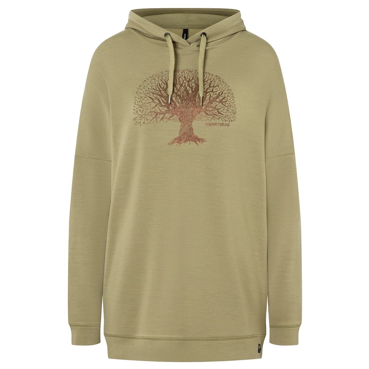 Дамски вълнен пуловер super.natural Women's Feel Good Tok Hoodie - Aloe / Copper