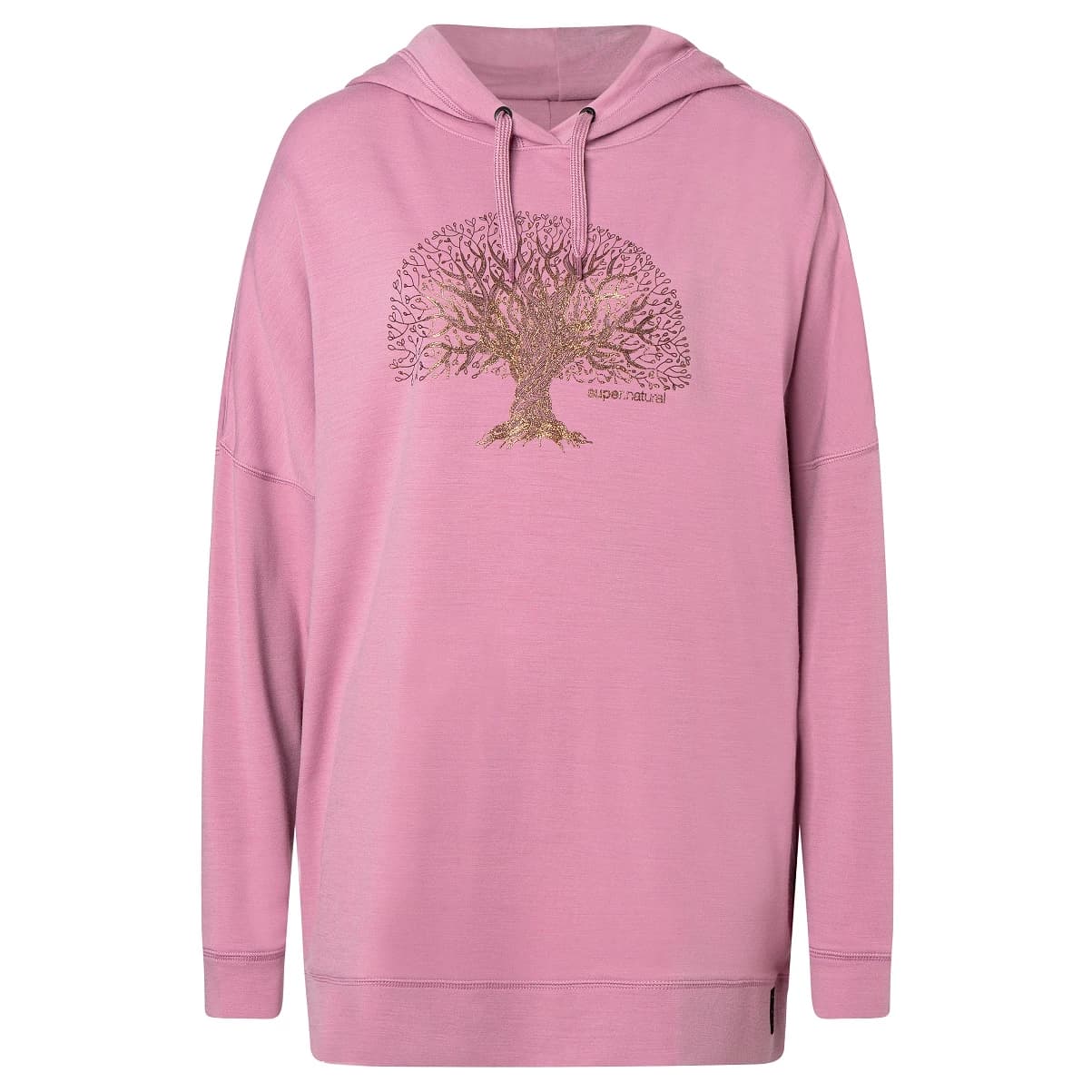 Дамски вълнен пуловер super.natural Women's Feel Good Tok Hoodie - Orchid / Copper