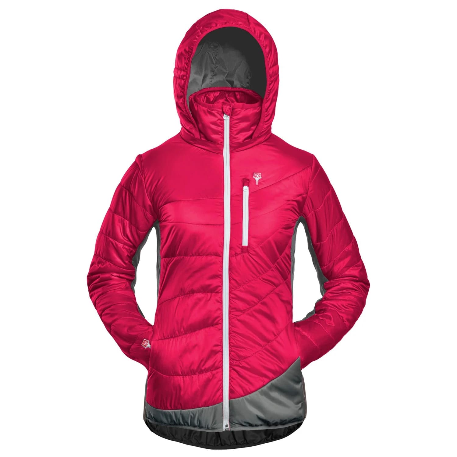 Вълнено яке Grüezi Bag Women's Refreshful Silkwool Jacket Insulation jacket - Raspberry Red-Grey