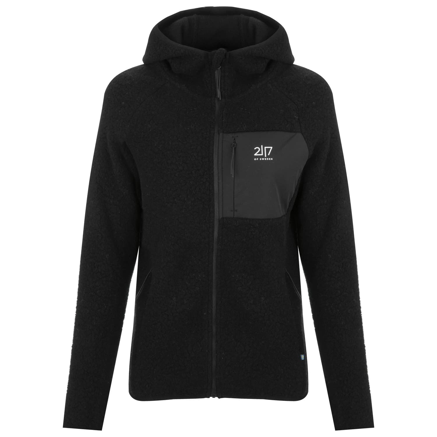 Дамско вълнено яке 2117 of Sweden Women's Skord Pile Hoodie Wool jacket - Black
