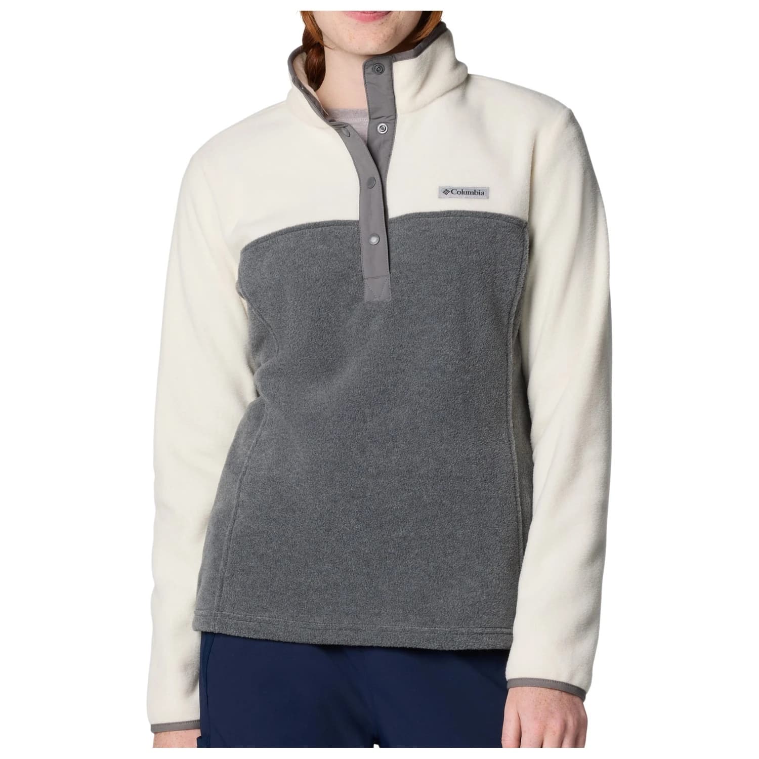 Дамски поларен пуловер Columbia Women's Benton Springs 1/2 Snap Pull Over II Fleece jumper - City Grey Heather / Chalk