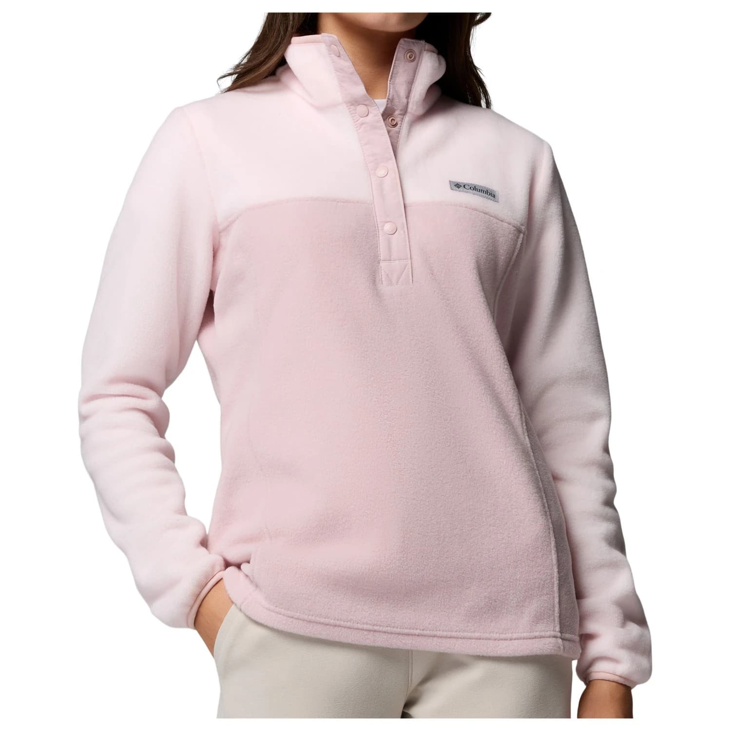 Дамски поларен пуловер Columbia Women's Benton Springs 1/2 Snap Pull Over II Fleece jumper - Mineral Pink / Powder Pink