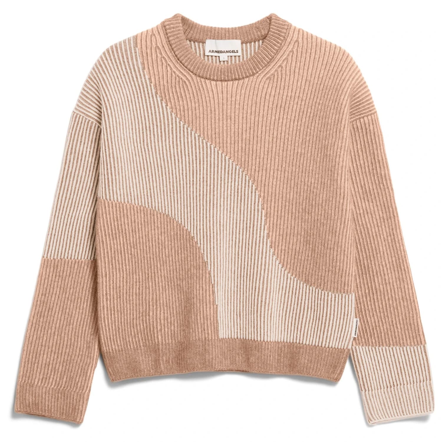 Дамски вълнен пуловер Armedangels Women's Mayraa Vanise Jumper - Camel Melange / Oatmilk