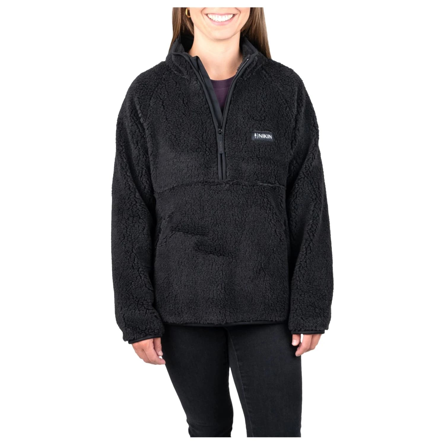 Дамски поларен пуловер NIKIN Women's Treefleece Teddy Pullover Fleece jumper - Dark Anthracite