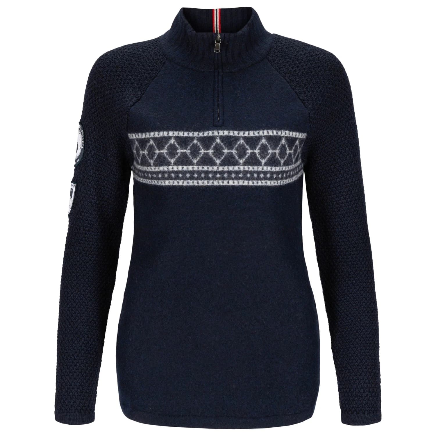 Дамски вълнен пуловер Amundsen sports Women's Boiled Ski Sweater Merino jumper - Faded Navy