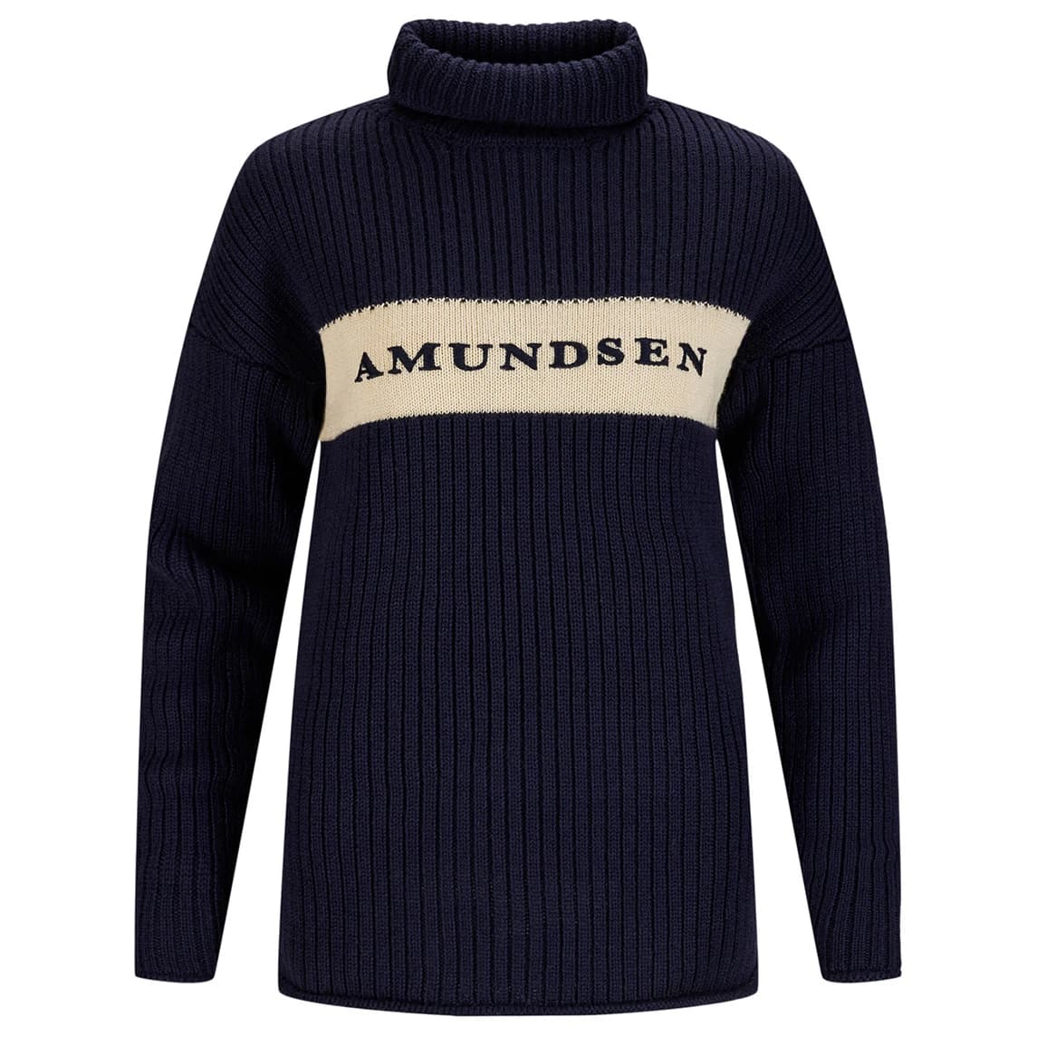 Дамски вълнен пуловер Amundsen Sports Women's Heroes Ski Turtle Neck Wool jumper - Faded Navy / Natural