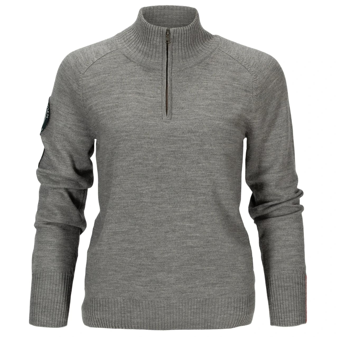 Дамски вълнен пуловер Amundsen sports Women's Peak Half Zip Merino jumper - Light Grey