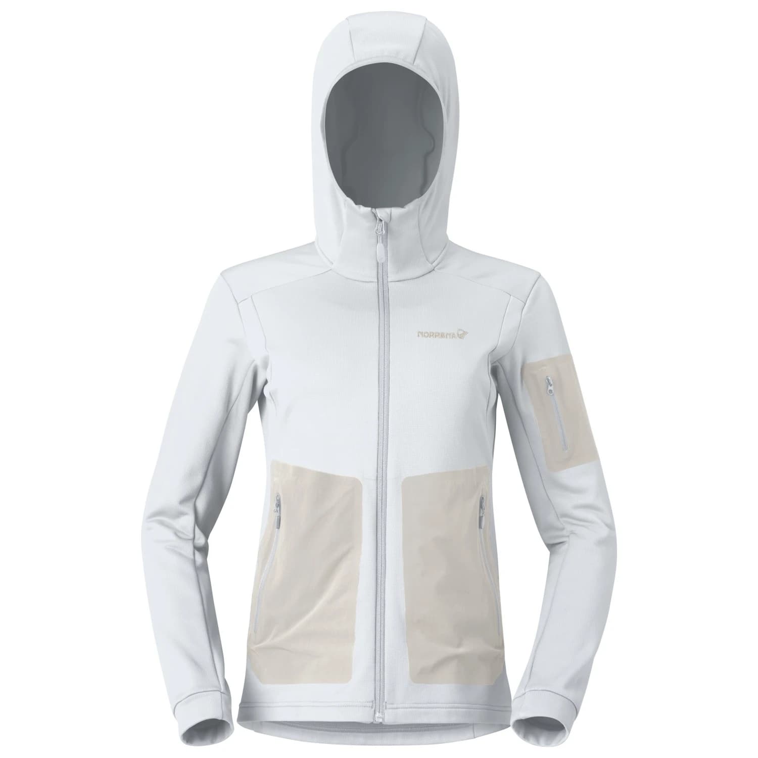 Дамско поларено яке Norrøna Women's Falketind Warm2 Stretch Hood Fleece jacket - Snow White