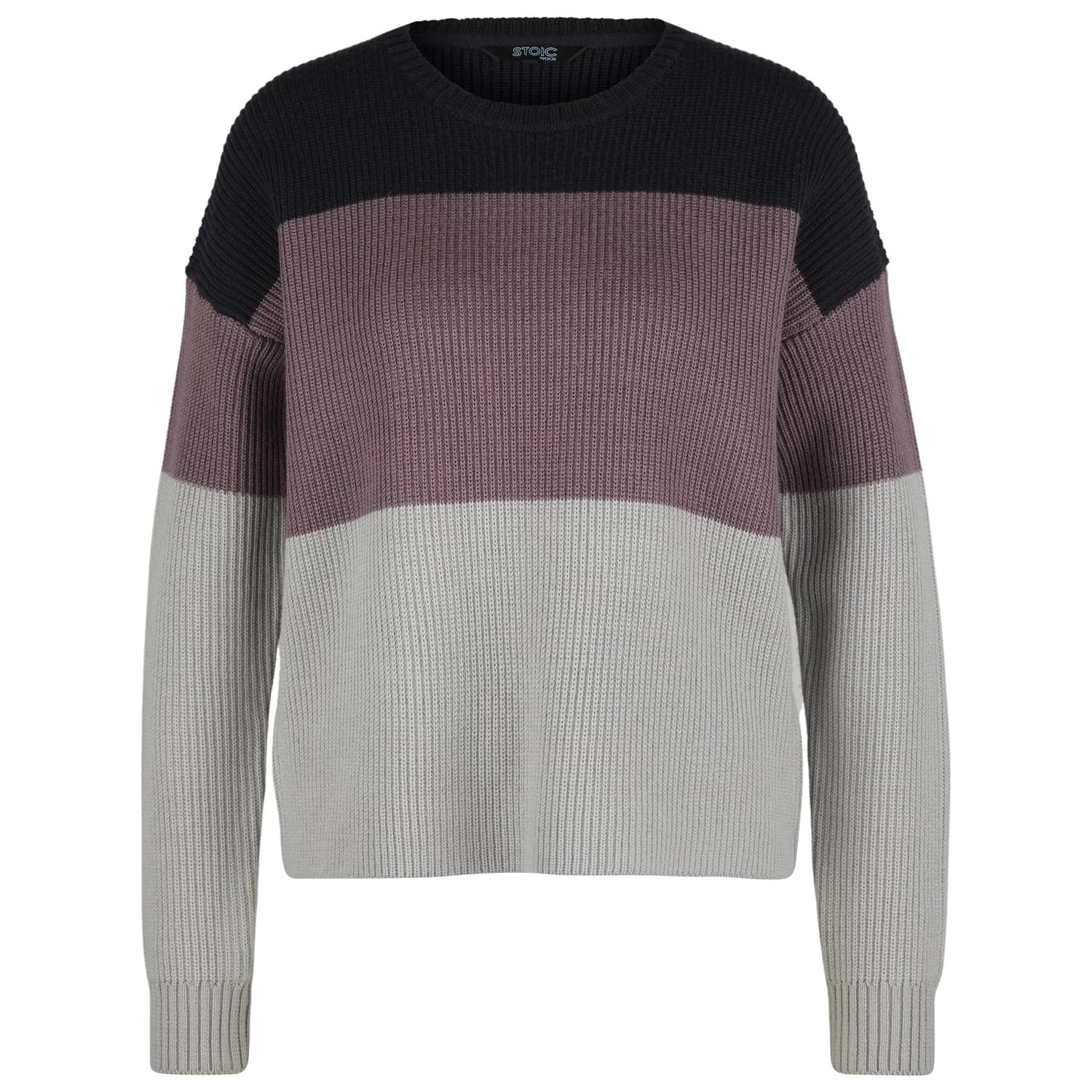 Дамски вълнен пуловер Stoic Women's Heavy MerinoKnit MMXX.Rutvik Sweater Merino jumper - Black Multi