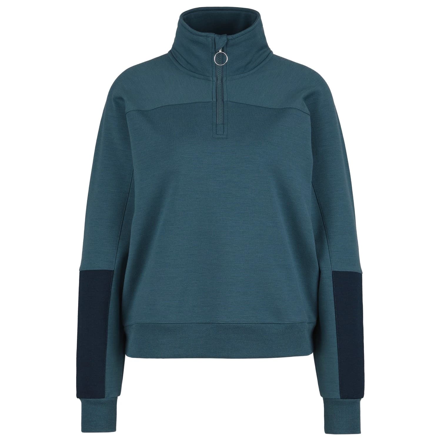 Дамски вълнен пуловер Stoic Women's MerinoFleece335 MMXX. Lulea Half zip Merino jumper - Deep Sea Blue / Dark Navy