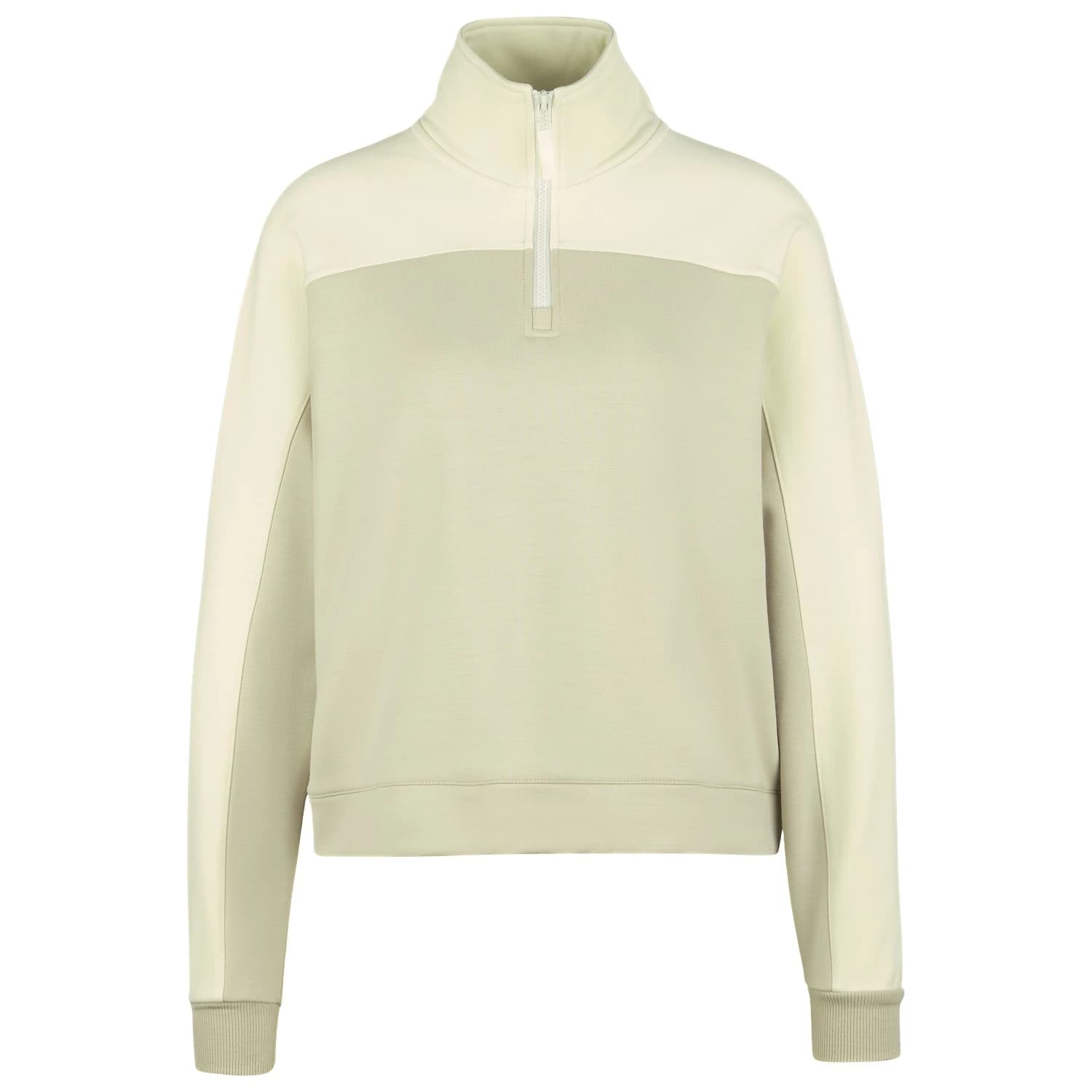 Дамски вълнен пуловер Stoic Women's MerinoFleece335 MMXX. Lulea Half zip Merino jumper - Birch White / Stone Grey