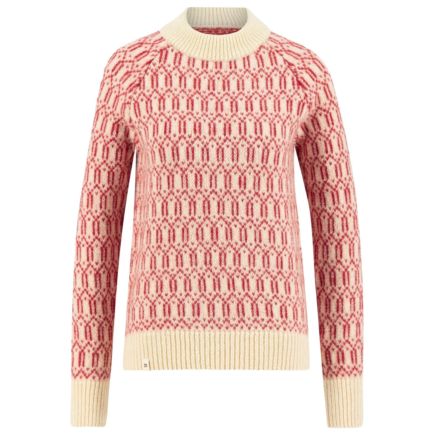 Дамски вълнен пуловер Ulvang Women's Echo Mock Neck Sweater Wool jumper - Off White / Chilli Pepper