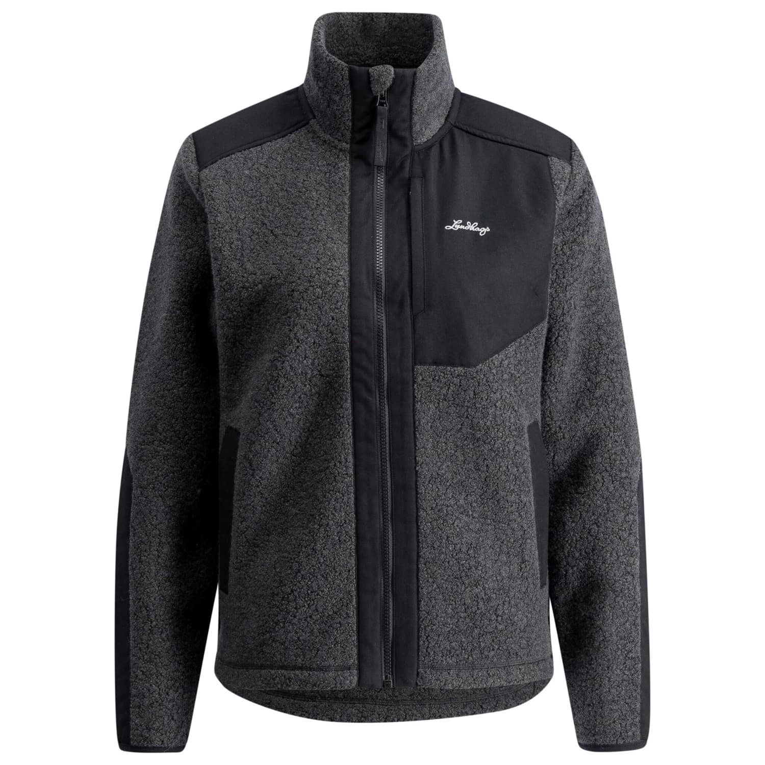 Дамско вълнено яке Lundhags Women's Saruk Wool Pile Mid Full Zip Fleece jacket - Charcoal