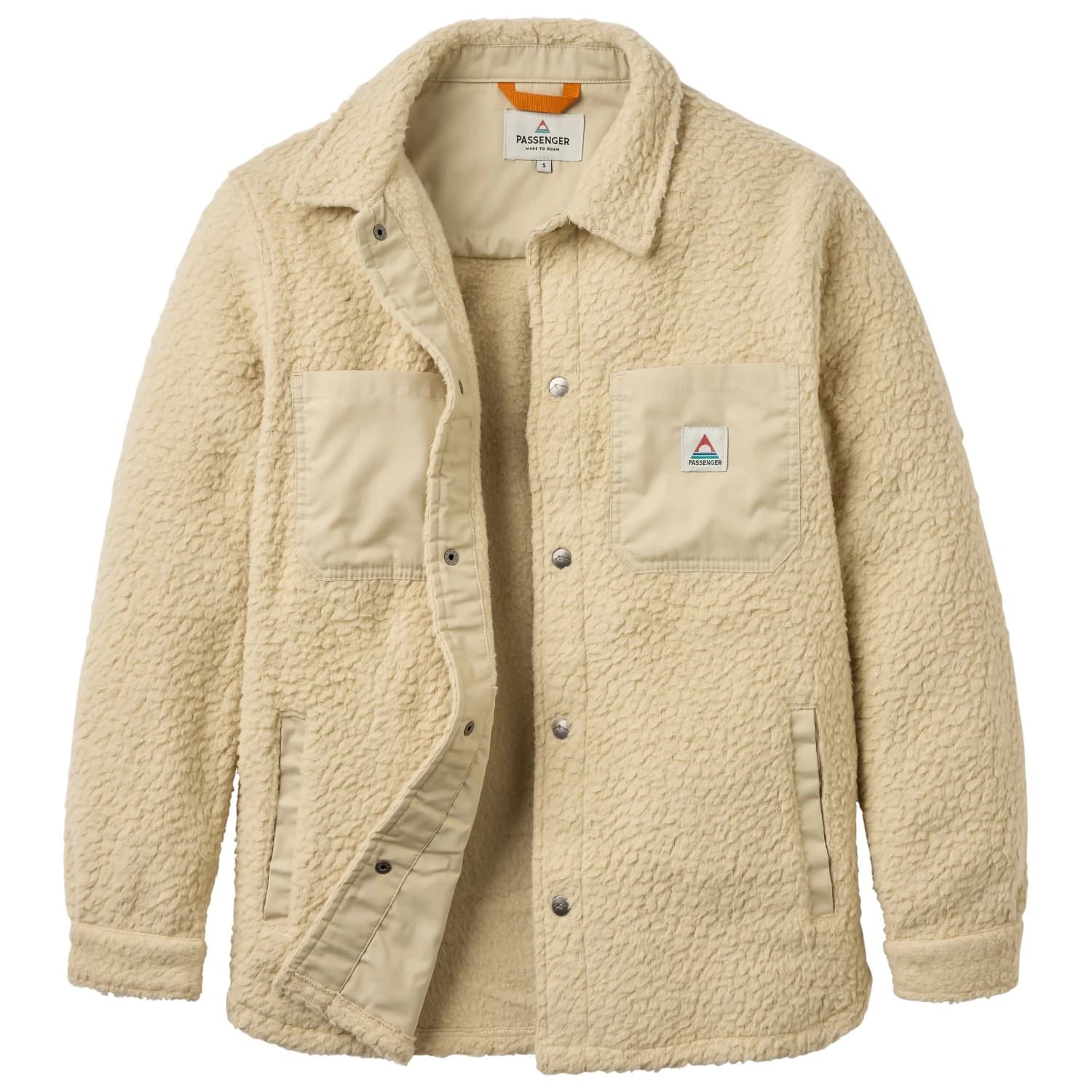 Дамско поларено яке Passenger Women's Rappel Recycled Sherpa Oversized Shirt Fleece jacket - Oatmeal