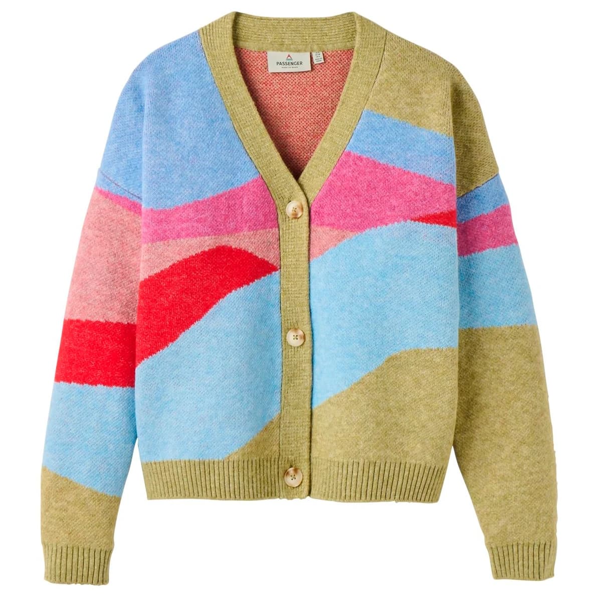 Дамско вълнено яке Passenger Women's Scenic Recycled Knitted Cardigan Cardigan - Scenic Dusty Olive