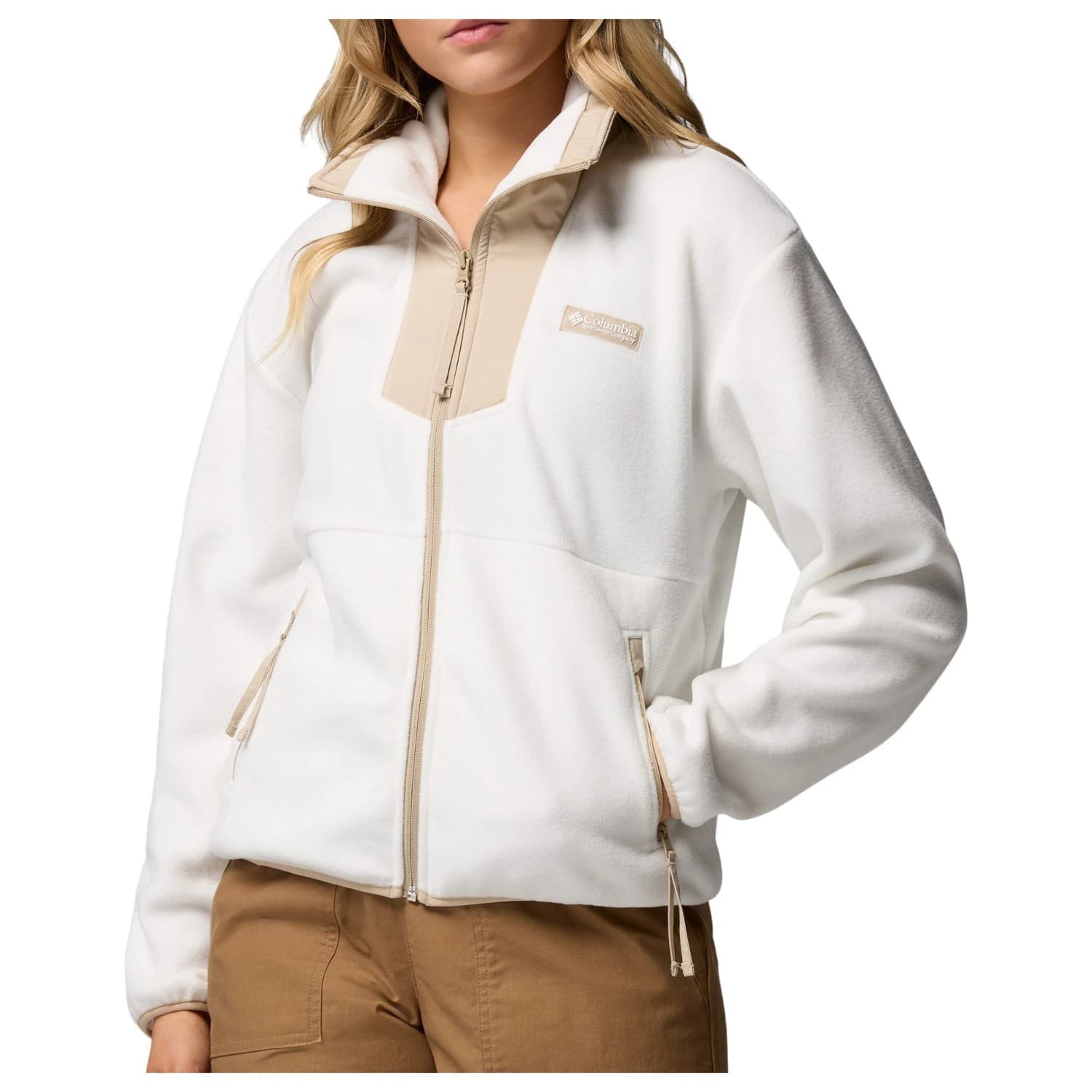 Дамски поларен пуловер Columbia Women's Sequoia Grove Full Zip Fleece Fleece jumper - Sea Salt / Ancient Fossil