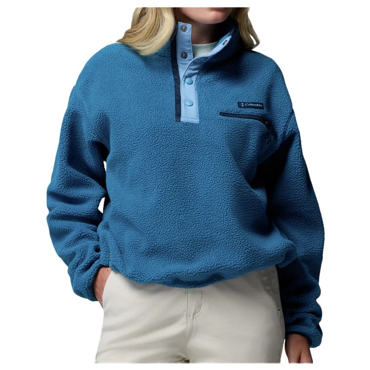 Дамски поларен пуловер Columbia Women's Helvetia II Cropped Half Snap Fleece Fleece jumper - Phoenix Blue / Rainy Day