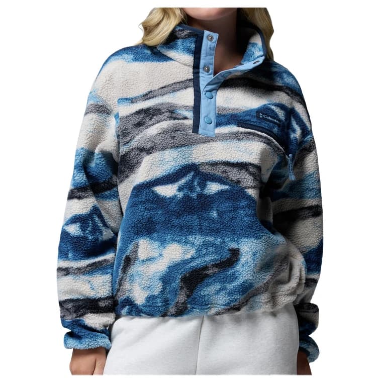 Дамски поларен пуловер Columbia Women's Helvetia II Printed Cropped Half Snap Fleece jumper - Phoenix Blue / Summits