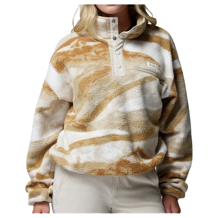 Дамски поларен пуловер Columbia Women's Helvetia II Printed Cropped Half Snap Fleece jumper - Sea Salt / Summits