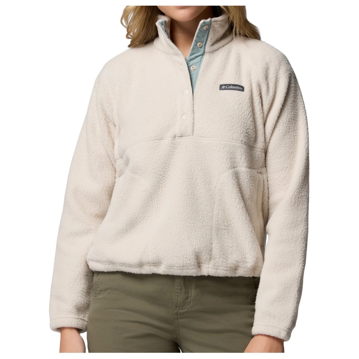 Дамски поларен пуловер Columbia Women's Jasper Ridge Pebbled Fleece Half Snap Fleece jumper - Dark Stone