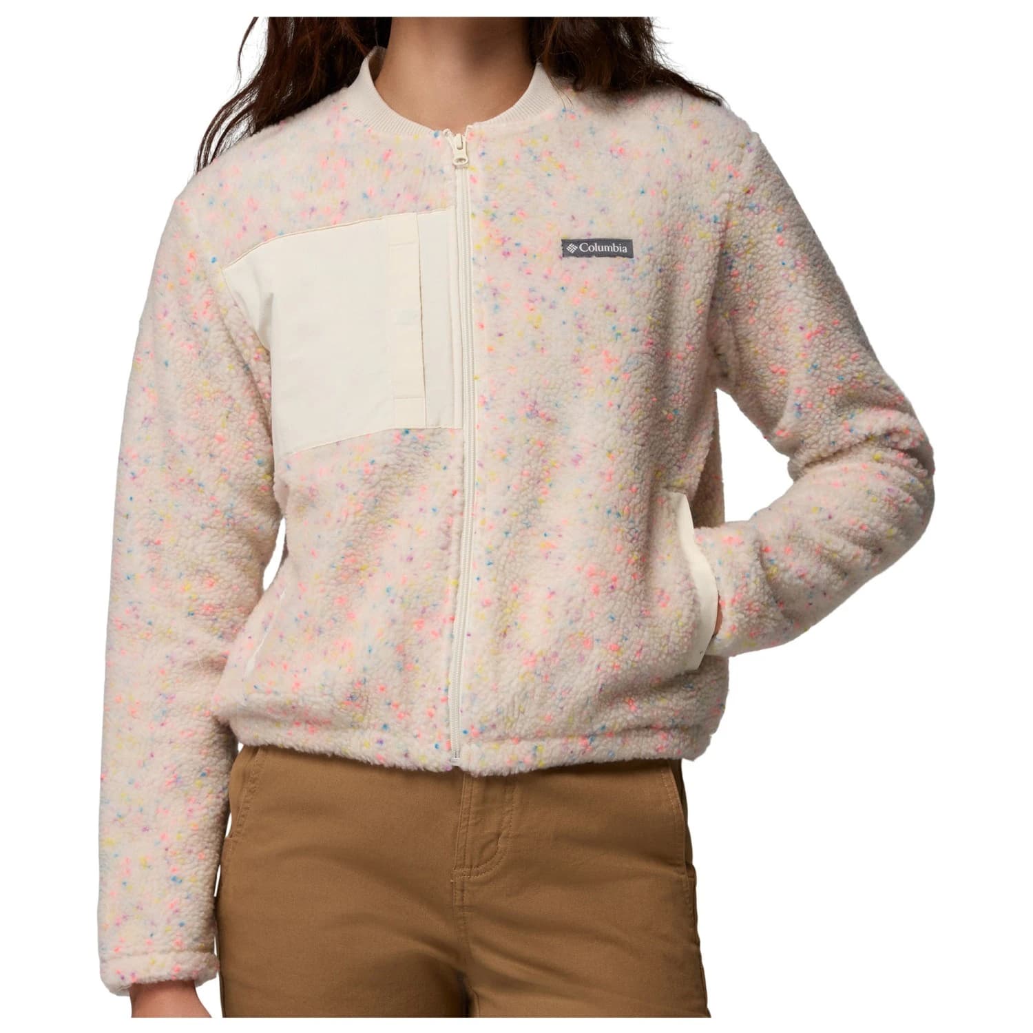 Дамско поларено яке Columbia Women's Stellar Path Fleece Bomber Full Zip Fleece jacket - Chalk