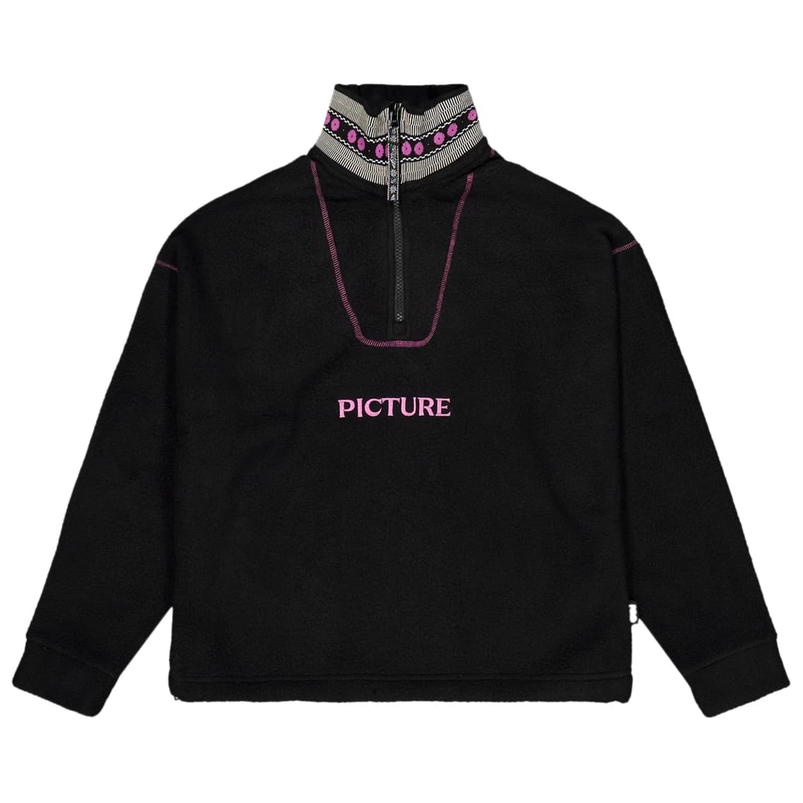 Дамски поларен пуловер Picture Women's Cylla Crop 1/4 Fleece Fleece jumper - Black