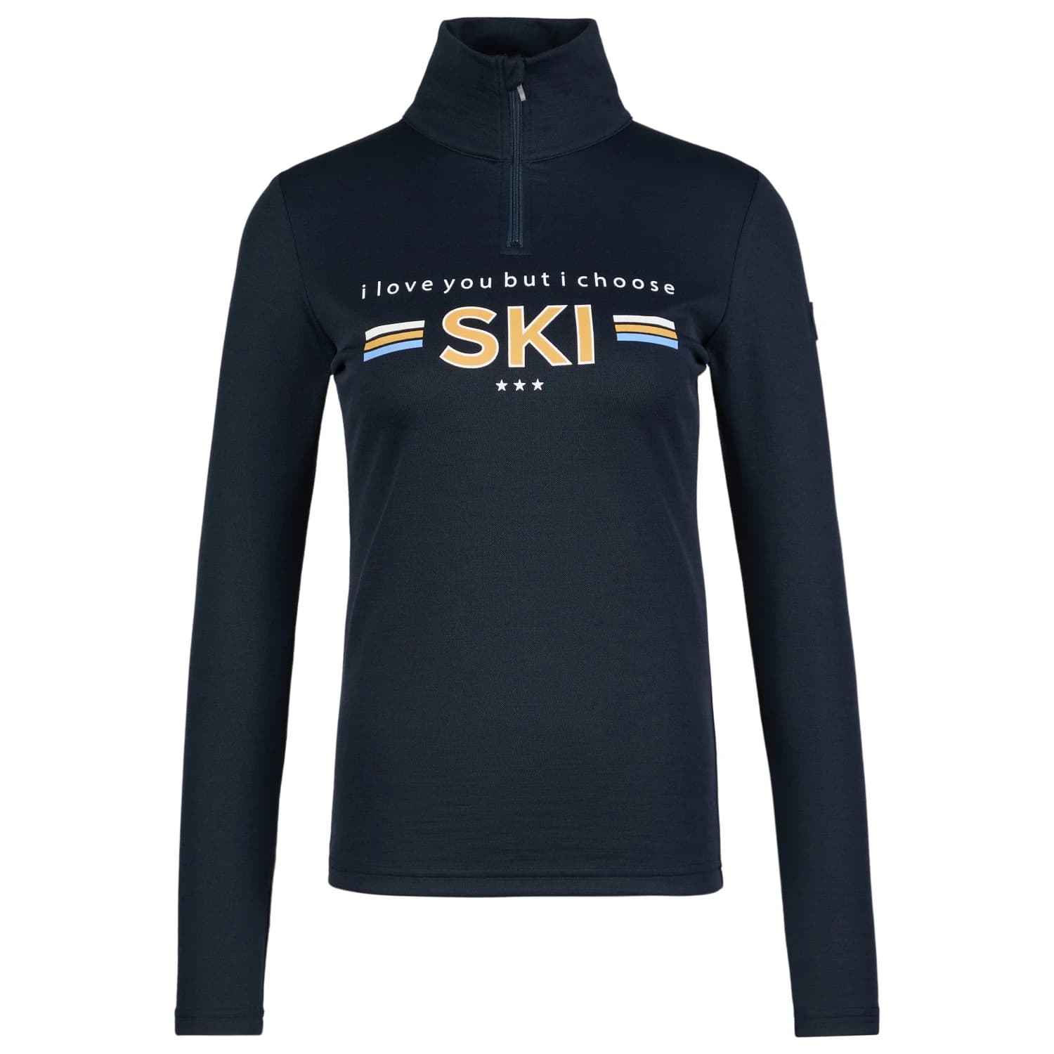 Дамски вълнен пуловер We Norwegians Women's Bibi ZipUp Jumper - Navy Blue