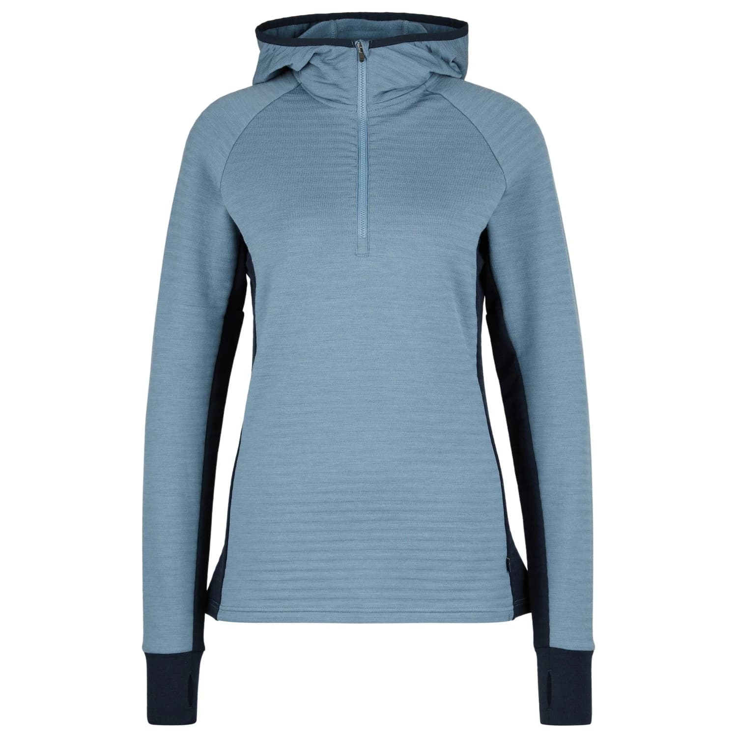 Дамски вълнен пуловер Stoic Women's MerinoFleece260 FlenSt. Half Zip with Hood Merino hoodie - Ocean Blue / Dark Navy