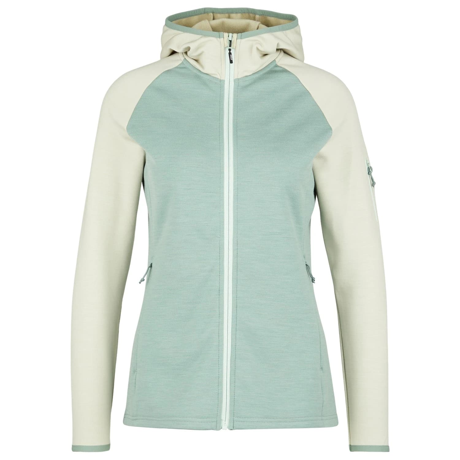 Дамско вълнено яке Stoic Women's MerinoFleece335 KuolpaSt. II Zip Hoody Merino hoodie - Stone Grey / Iceberg Green