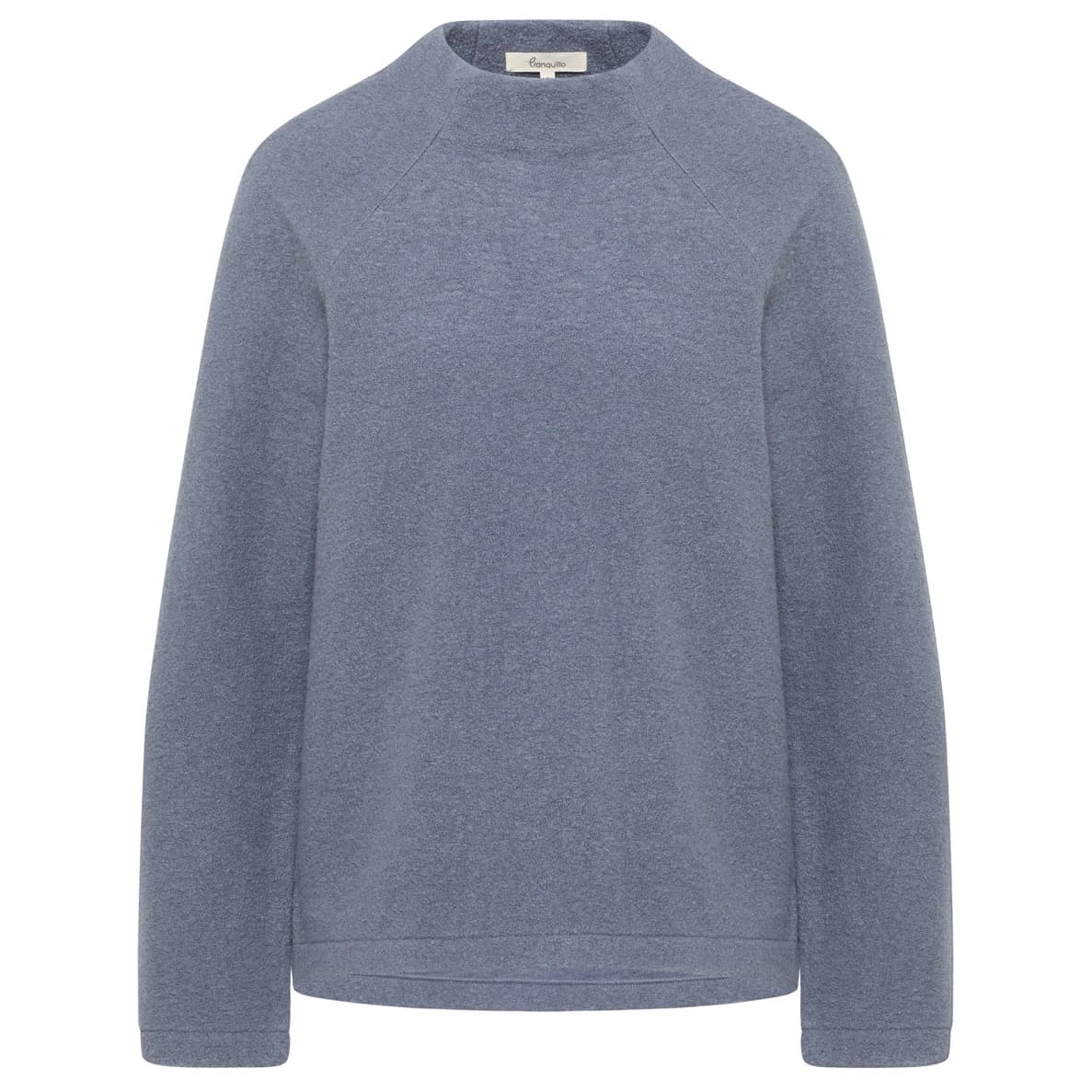 Дамски вълнен пуловер Tranquillo Women's Kurzer Pullover aus Reiner Walkwolle Wool jumper - Smoke