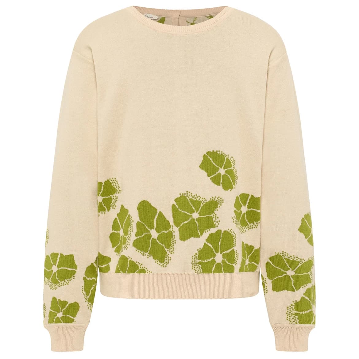 Дамски вълнен пуловер Tranquillo Women's Lockerer Jaquard-Pullover Jumper - Sand Flowers