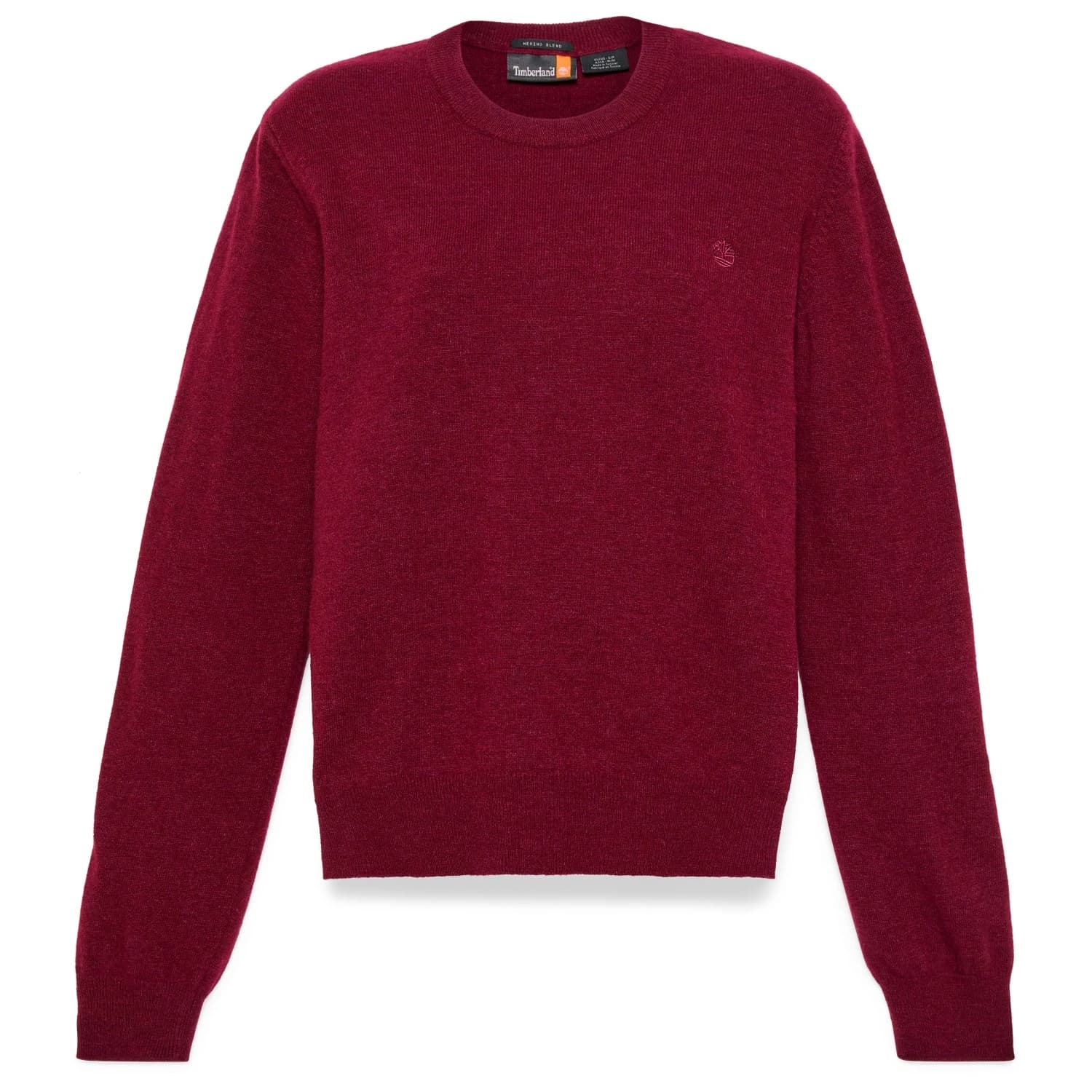 Дамски вълнен пуловер Timberland Women's Merino Crew Sweater Merino jumper - Burgundy