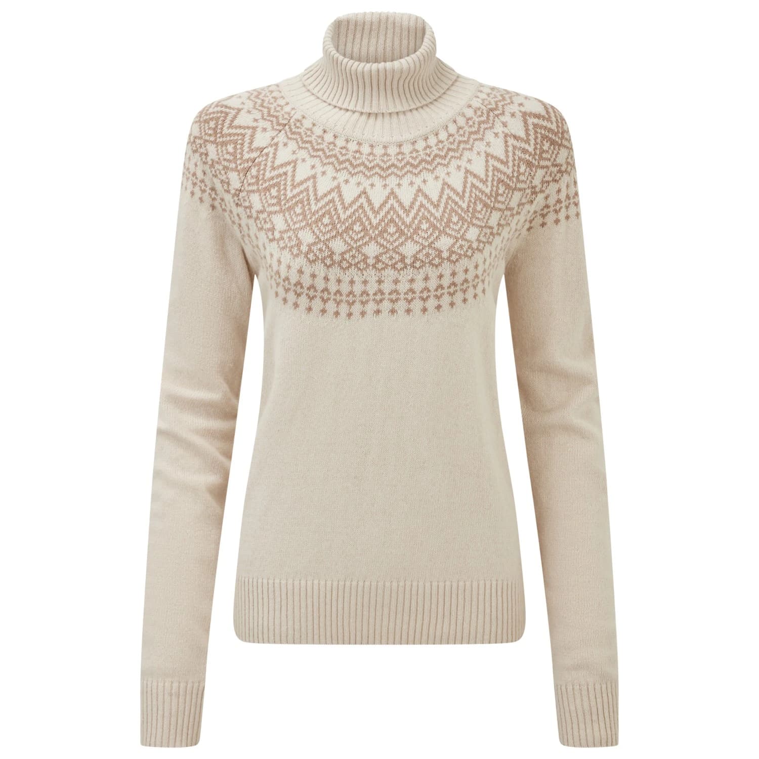 Дамски вълнен пуловер Sherpa Women's Camkilo Roll Neck Sweater Jumper - Ecru