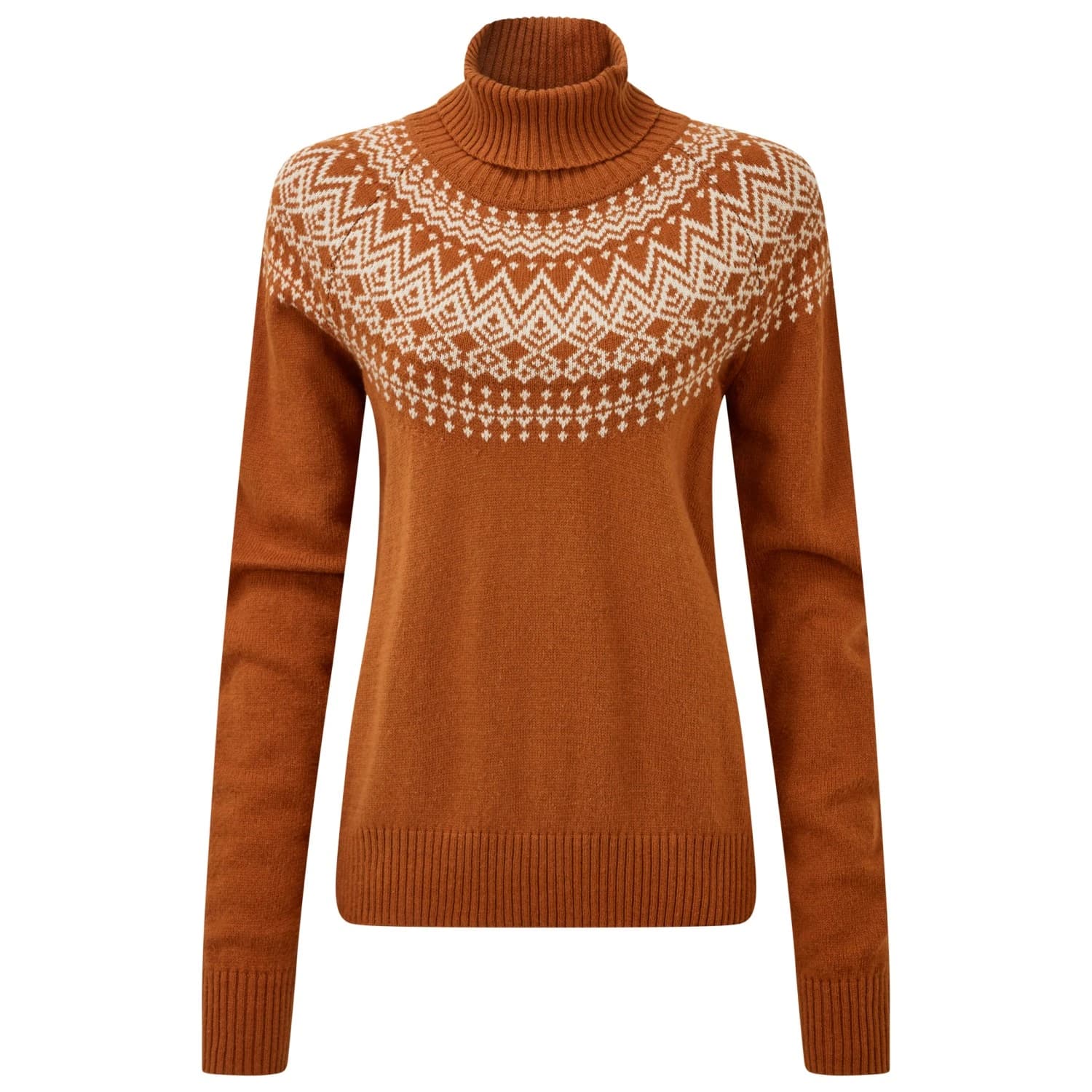 Дамски вълнен пуловер Sherpa Women's Camkilo Roll Neck Sweater Jumper - Mocha
