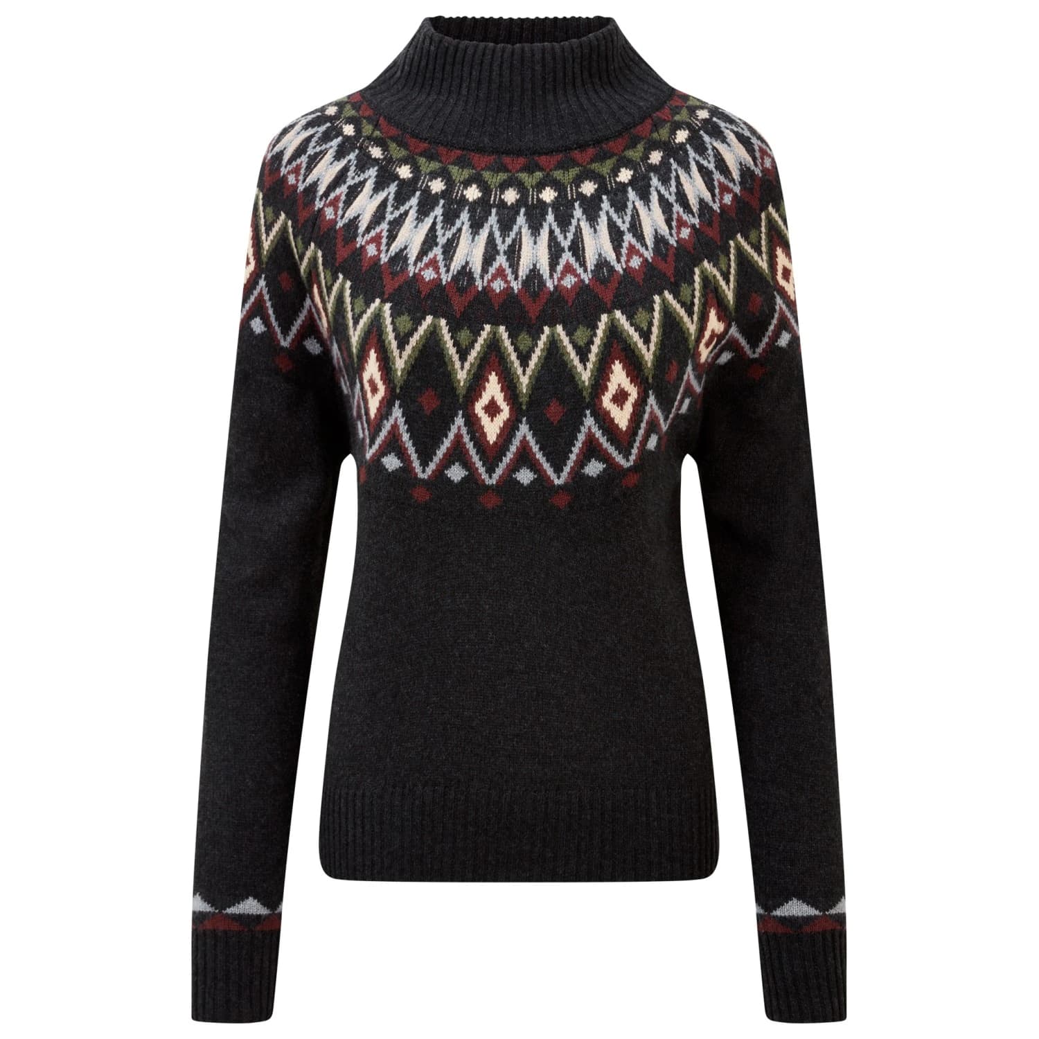 Вълнен пуловер Sherpa Women's Indu Mock Neck Jumper - Black